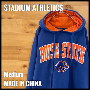 【STADIUM ATHLETICS】カレッジ スウェット パーカー フーディ 刺繍ロゴ ボイシ州立大学 Boise State Broncos football M US古着