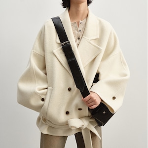 Oversized Wool Belted Jacket T3676