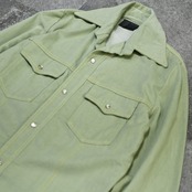 70's cotton shirt jacket lime green