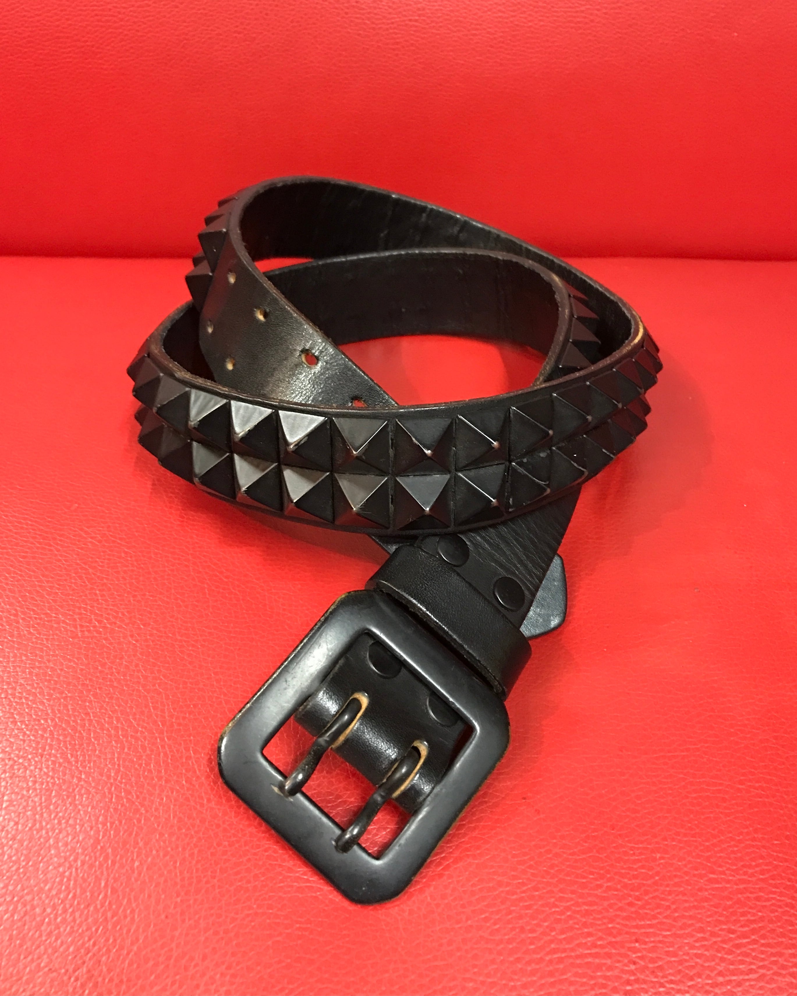 cross and studs leather belt | 古着屋border