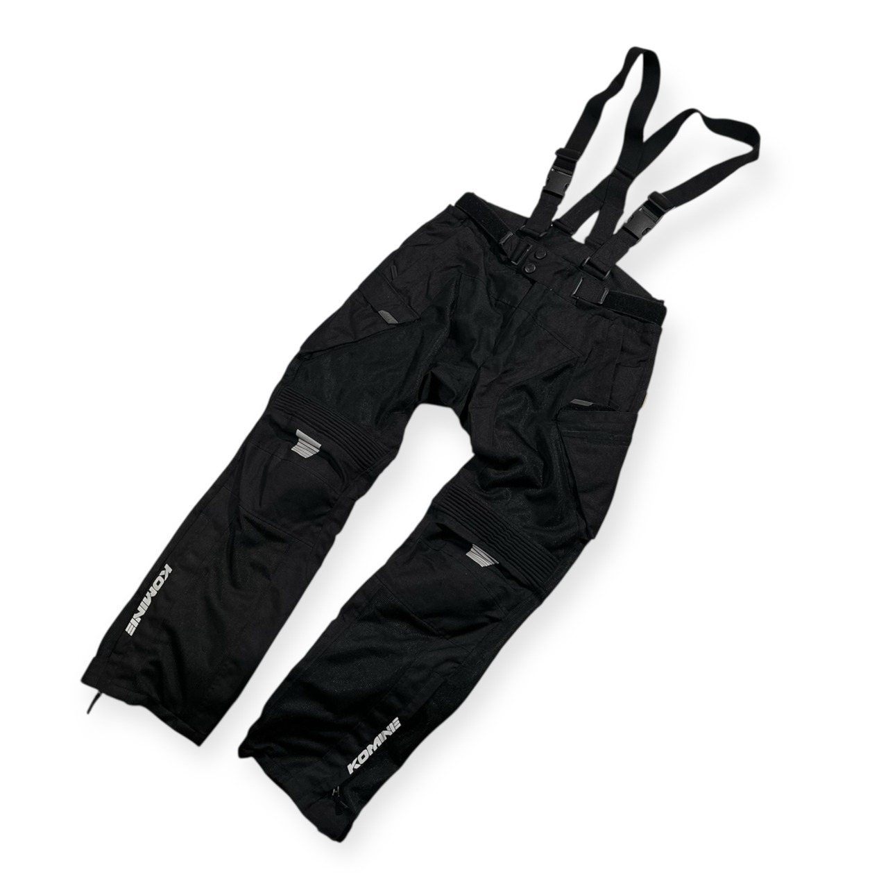 KOMINE コミネ サスペンダー付き 膝プロテクター入り ライディング パンツ サイズ XL /ライダース/ブラック/バイク/バイカー