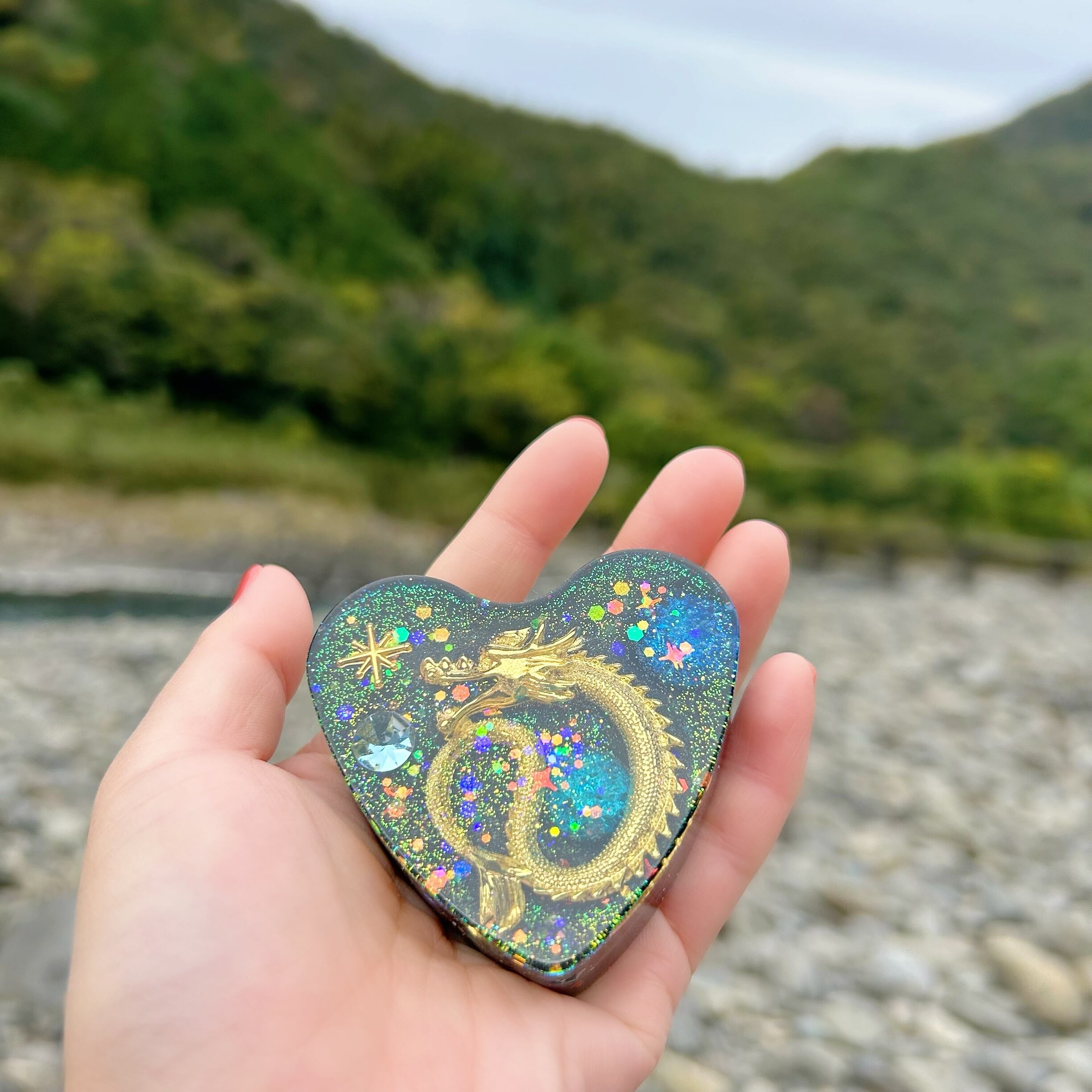 龍神さま心珠オルゴナイト(黒龍)