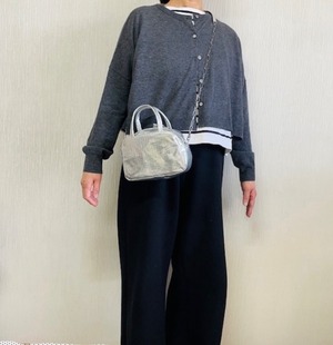 hiromi anai / フィルム加工クロコ型押し2way chain shoulder bag