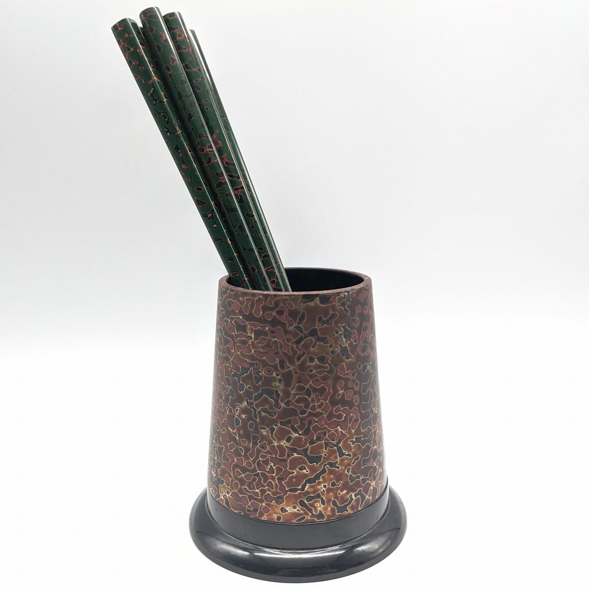 津軽塗（唐塗）バカ塗り・箸立・箸セット・No.230922-28・梱包サイズ60