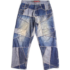 “SHUTTER” 90s patchwork wide leg denim pants
