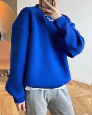 ルーズシルエットスウェット スリーブボタンデザイン 3color A0936