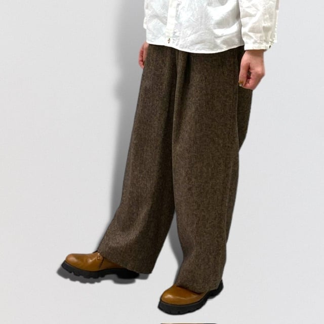 nume cotton tweed wide pants | CoCo Cuore