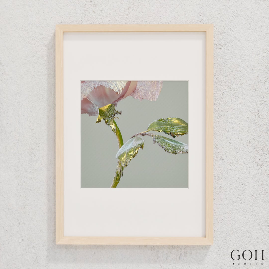 ROSE ONE - No.001, Natural, Side A / 額装済みの薔薇のオリジナル