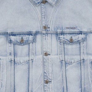 【WE11DONE】BLACK JERSEY HOODIE DENIM JACKET