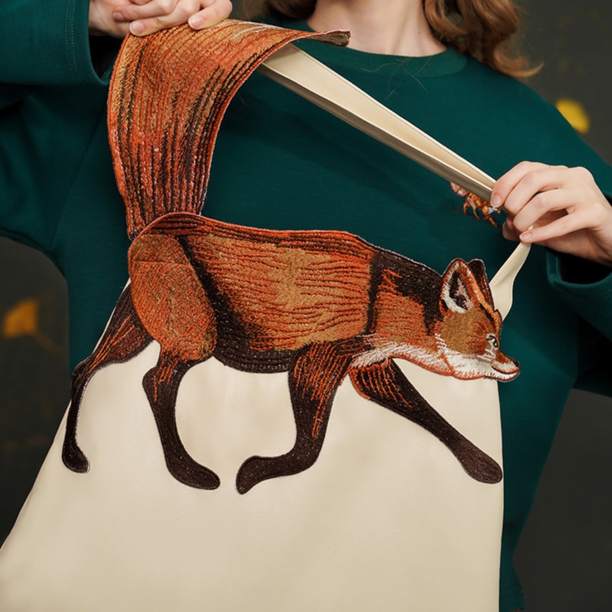 Camoooni】キツネ刺繍 レザートートバッグ 10369 | SAWOW～サワオ