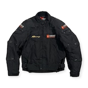 DUHAN ドゥーハン キルティングライナー付 プロテクター入り ライディング ジャケット サイズ L /ブラック系 バイクウェア モータースポーツ