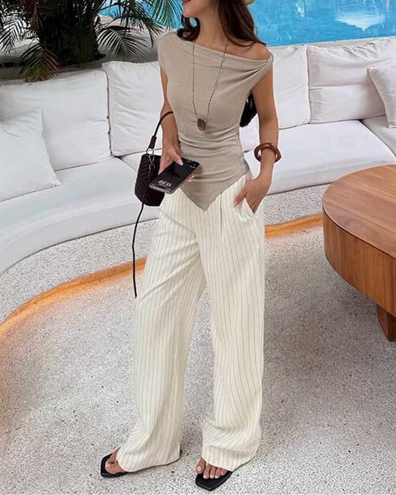 ストライプロングパンツ  2color A0367 - 19