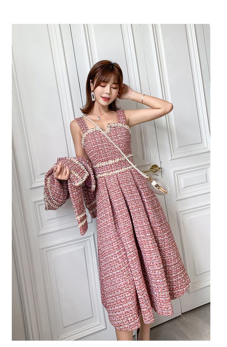 セットアップ レディース 送料無料 ツイードセットアップ ノーカラー