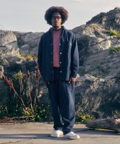 【#Re:room】PIN STRIPE DENIM WIDE CARGO PANTS［REP273］