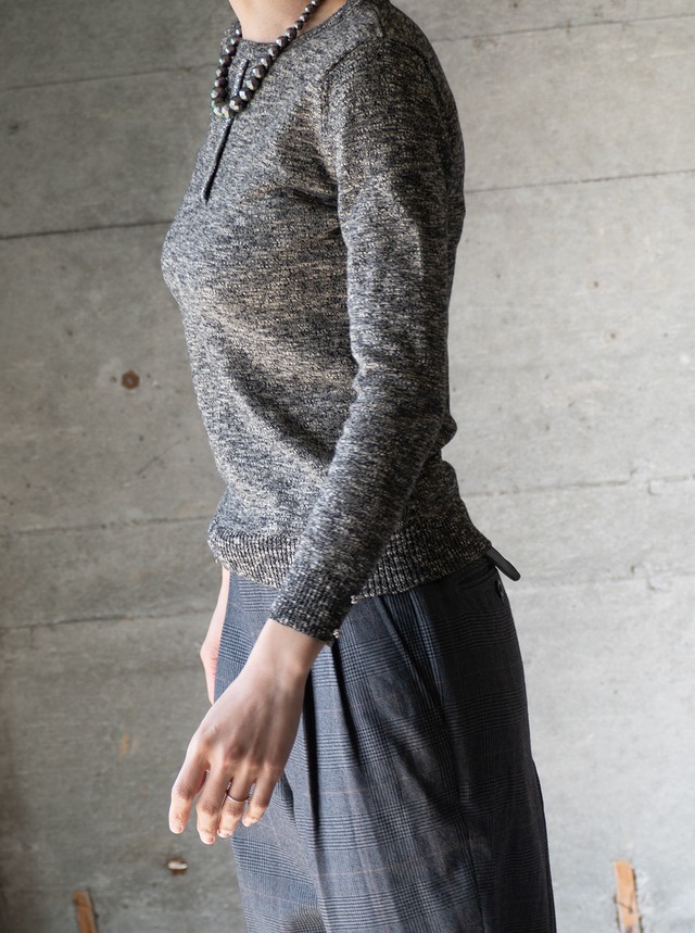 "TIRAMISU" deadstock Cotton/PE melange crew neck