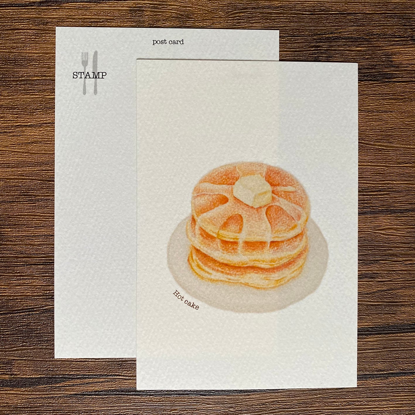 マメイケダ　原画　ホットケーキ　アンバター　サイン、コメント入り ポストカード＊至福のじかん＊ホットケーキ | Pay ID