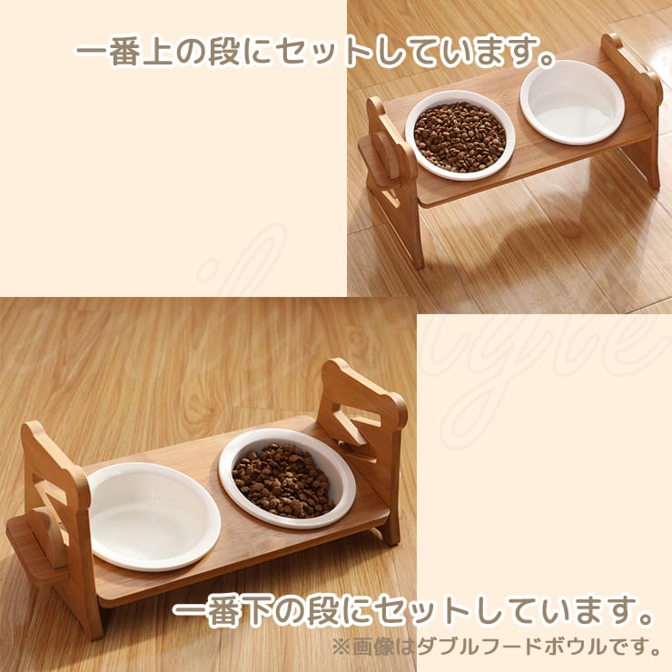 ZIGE キャットボウル ペット猫ダブルボウルフィーダー調節可能な高さ猫