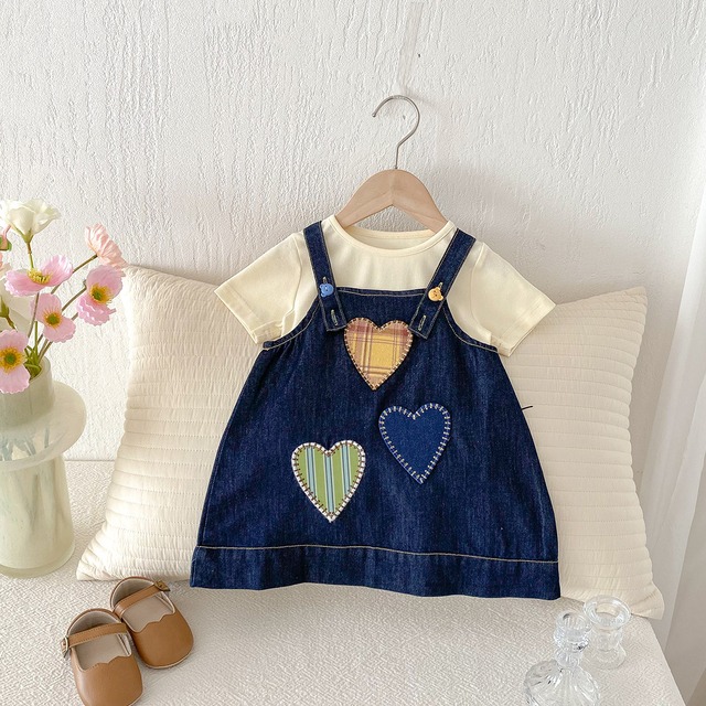 【BABY&KID】デニムハートワンピース&シャツ