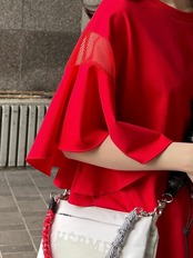 MME100TEB メッシュショルダーTシャツ