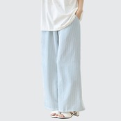 TRUBE リラックスストライプワイドパンツ【M~L】サックスブルー