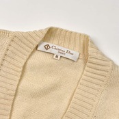 90s Christian Dior SPORTS クリスチャンディオール ウール ニット カーディガン M/アイボリー レディース ビンテージ