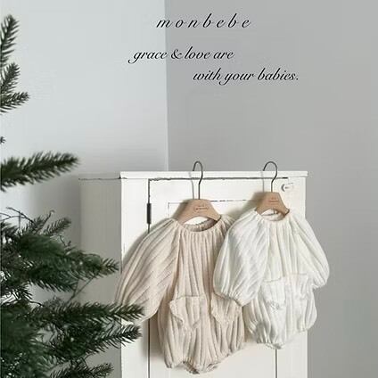 《予約》monbebe ¨ bebe) knit bonbon suit