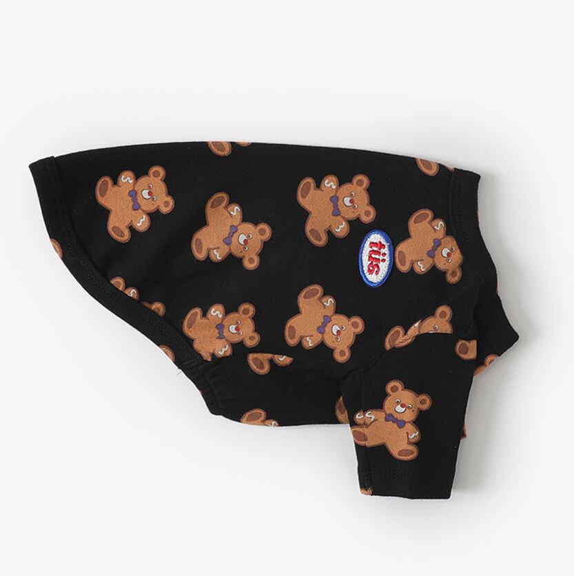 S.M/即納【TUSTUS】Daily Bear Tshirt (Black)