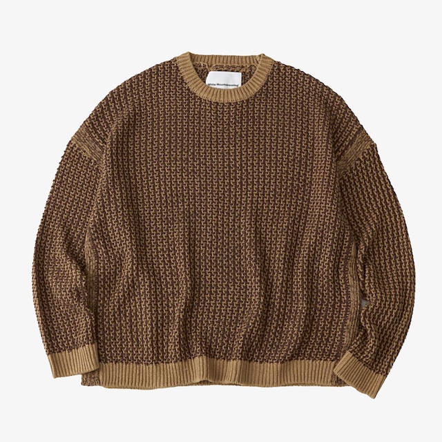 White Mountaineering  /  COTTON LINEN KNIT PULLOVER（WM2471603）BROWN