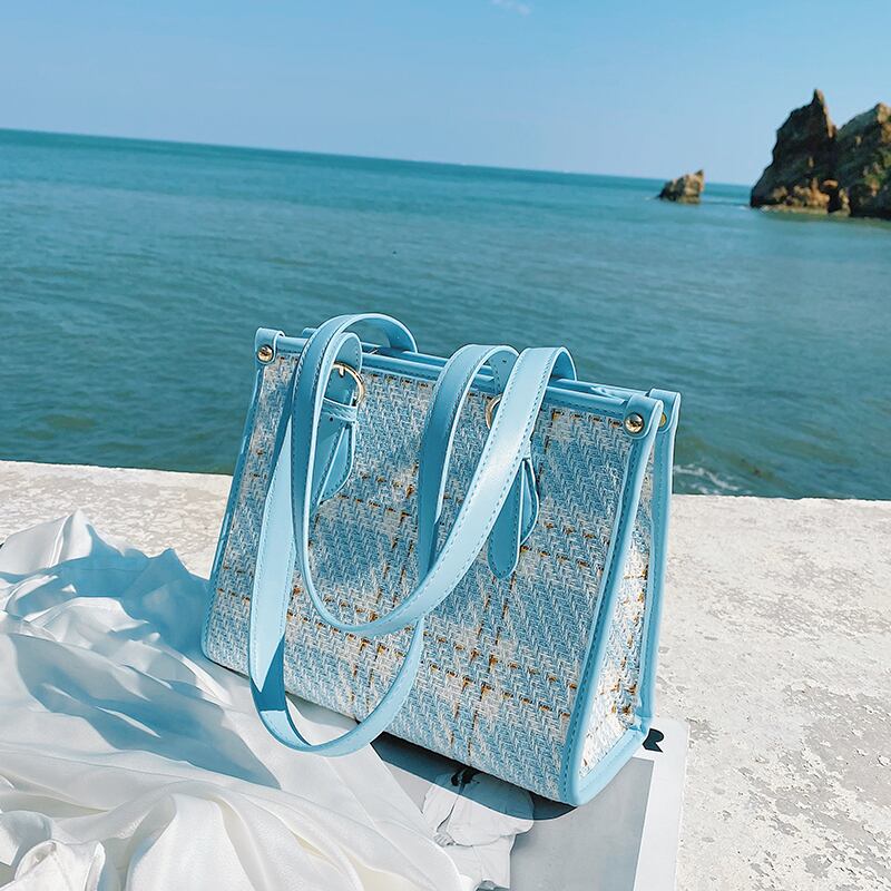 サマーレッド 夏物 スクウェア ハンドバッグ Tiancai_Wing_Bag77425166441