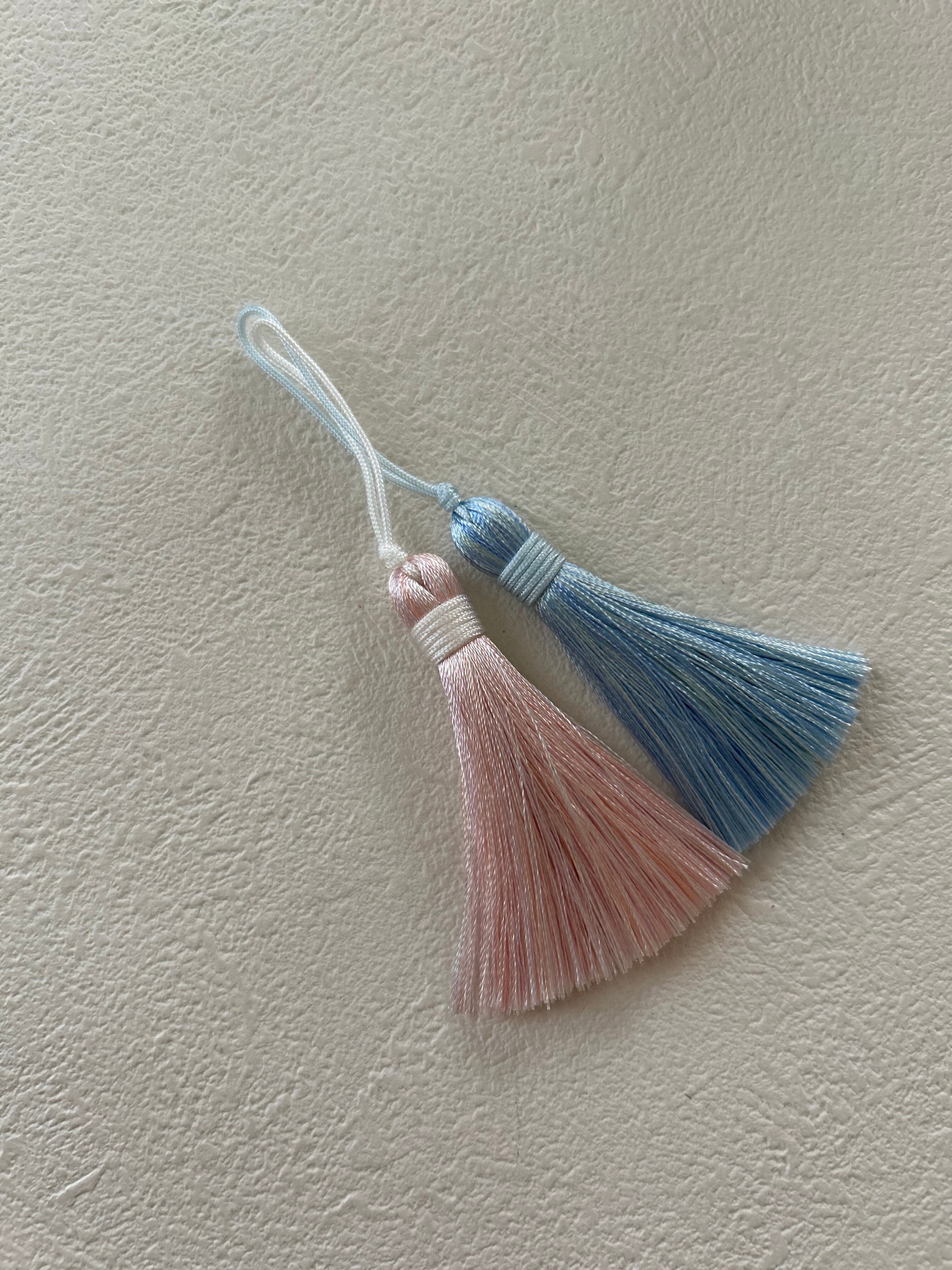 輸入デザインタッセル シンプルタッセル MIXカラー ピンク/ライトブルー カルトナージュ デコレーション材 アクセサリーパーツ