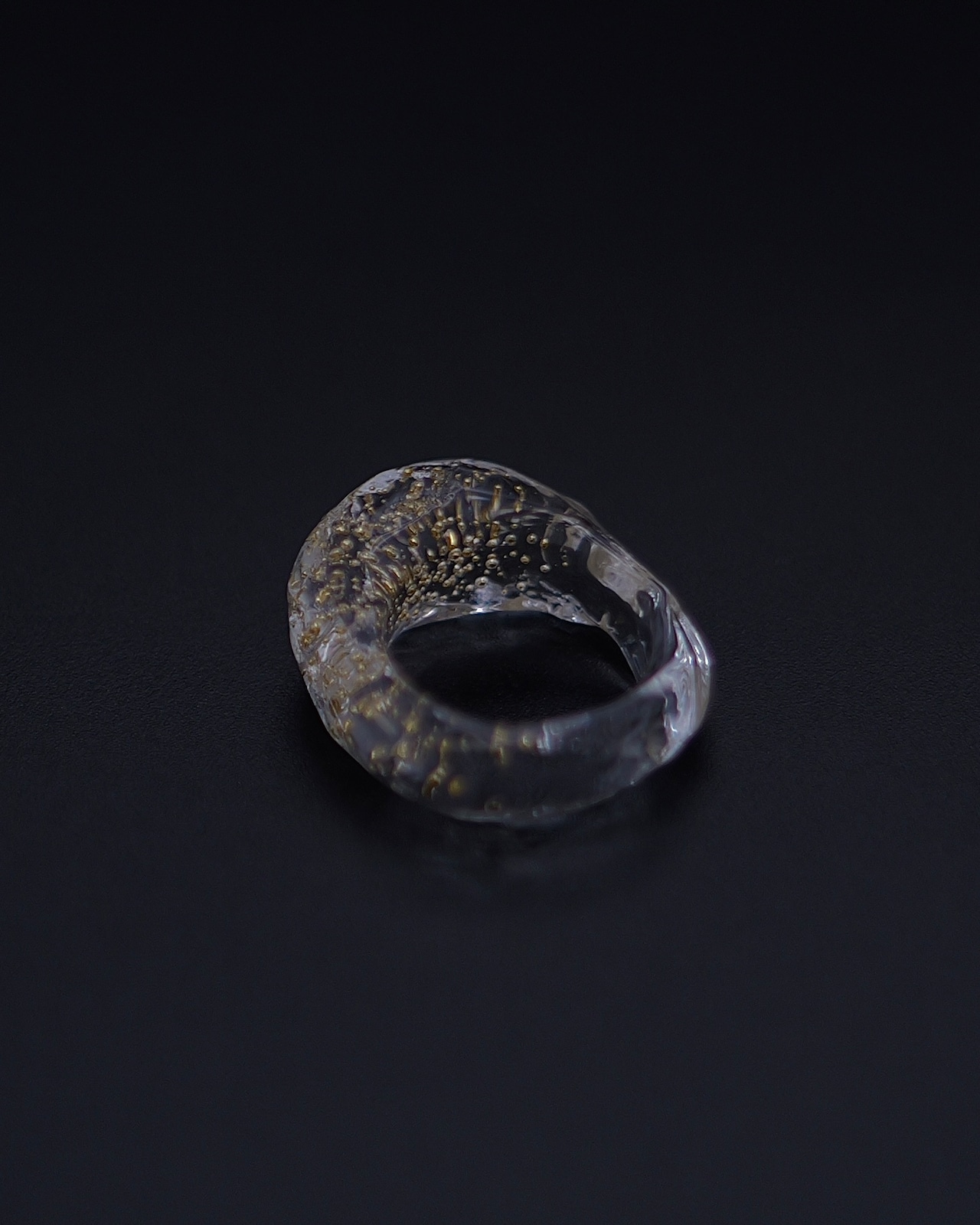 SENTE - Pure Gold Bubble Ring ：Clear｜24金バブル／光学ガラスリング no.09