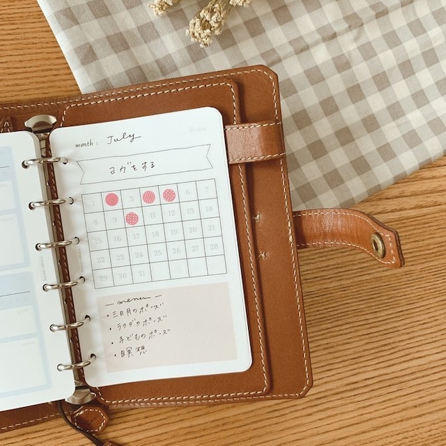 ミニ6穴サイズ/カレンダー型ハビットトラッカーリフィル