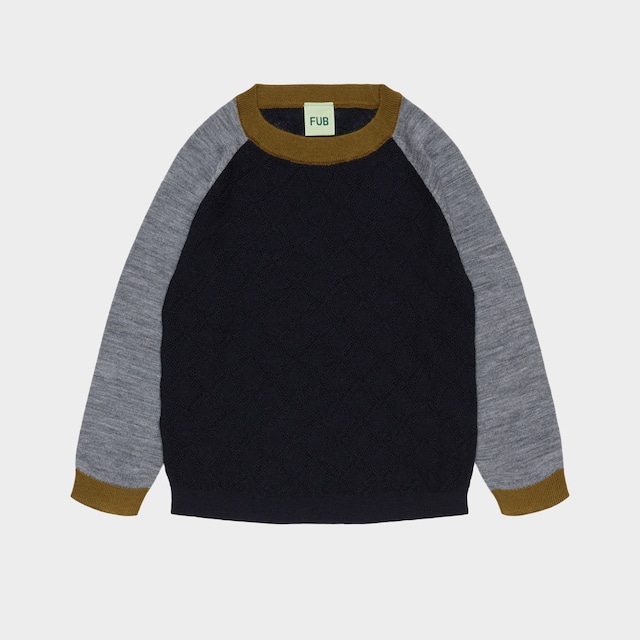 ＜FUB＞Baby&Kids カラーブロック クルーネック セーター Colour Block Crew(dark navy)