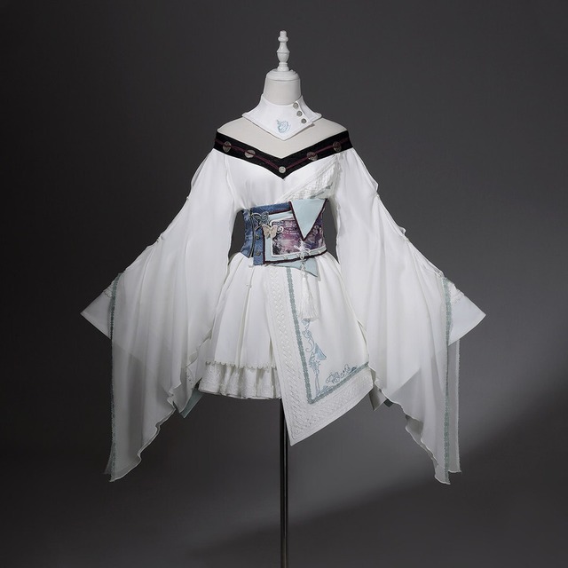 幻想和洋折衷風｜フレアスリーブ×刺繍デザインのクラシカルロリィタセットアップ（３点セット）