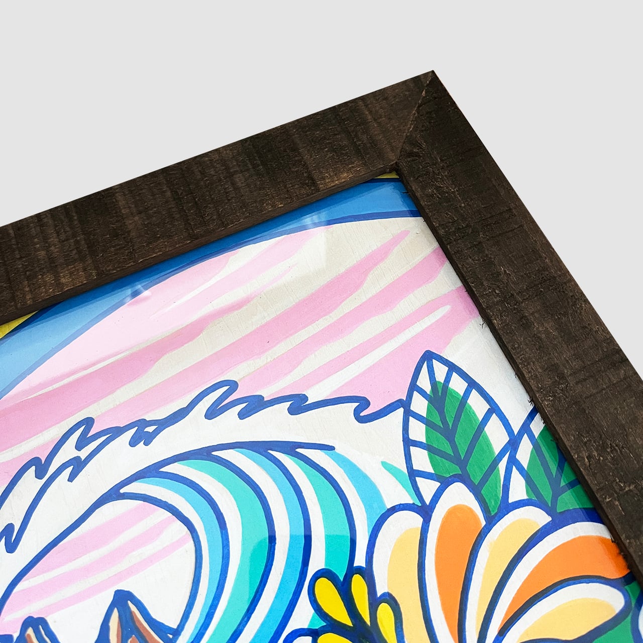 原画】Wood Panel A3 Size（Rainbow Wave）with Frame | TAMO ART GALLERY