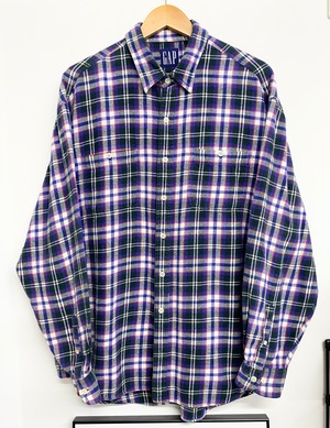 90sGAP Heavy Flannel Check Shirt/XL