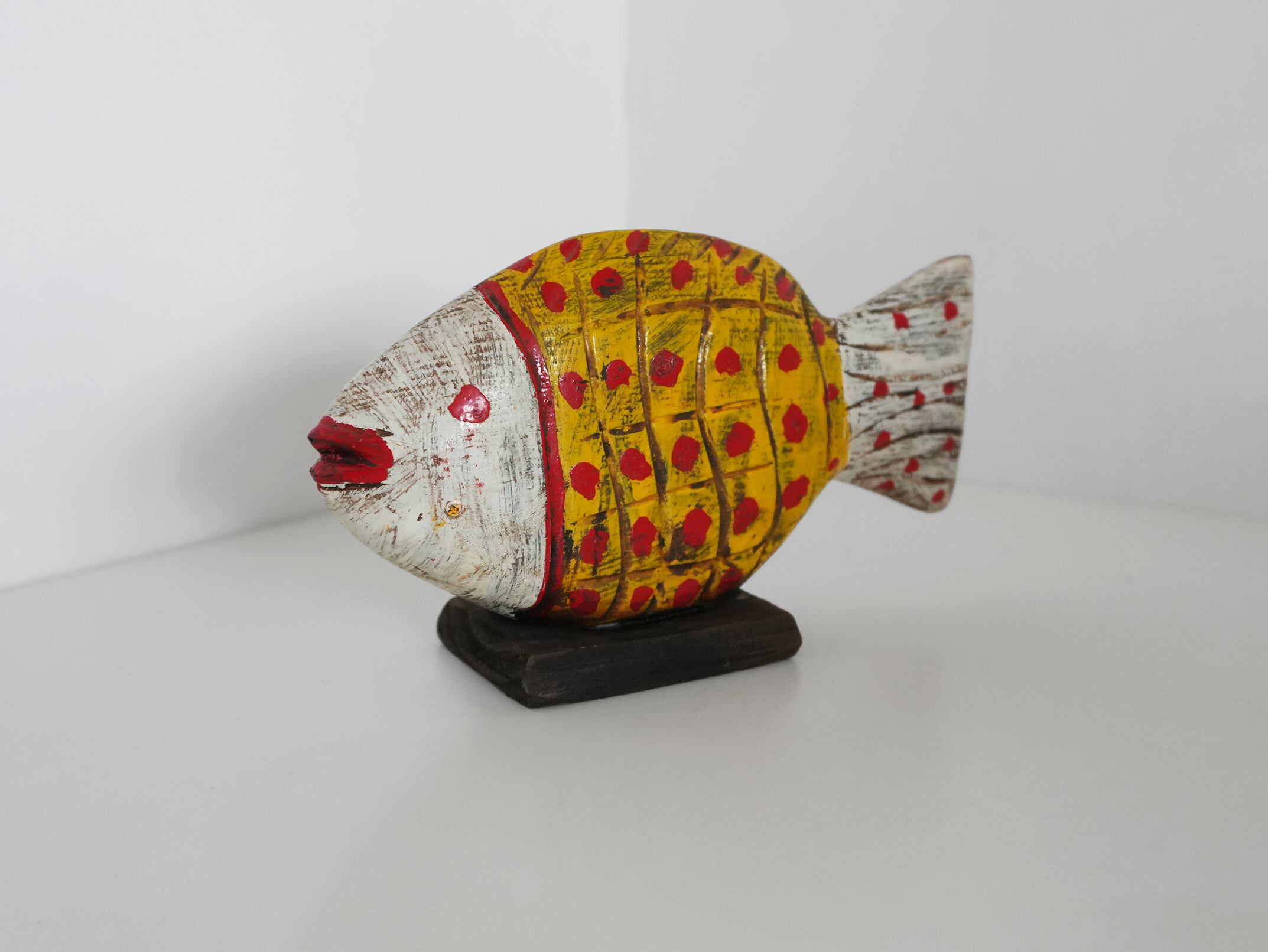 アフリカ雑貨 モロッコ 木彫りの魚｜アフリカ オブジェ｜Hand-Carved