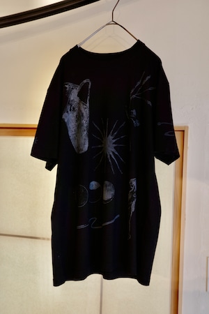 【即納】physis block-printed Tshirt L / black