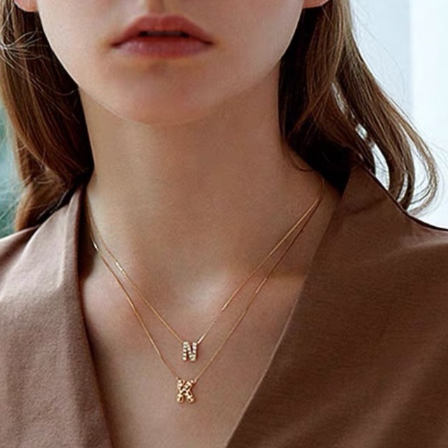 alphabet gold necklace（21type）＜a836＞
