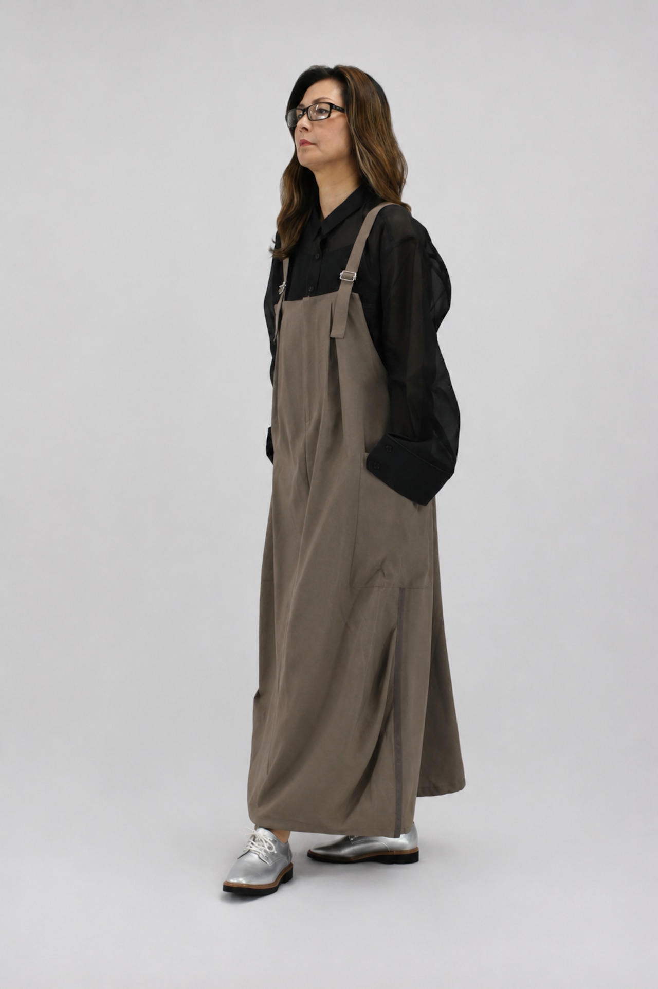 【Parc.1】Sheer Asymmetry Shirt(108-066315)