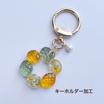 本物のお花を使ったフラワードロップリースのネックレス　ブローチ・キーホルダー変更可能　忘れな草　勿忘草　ブルー