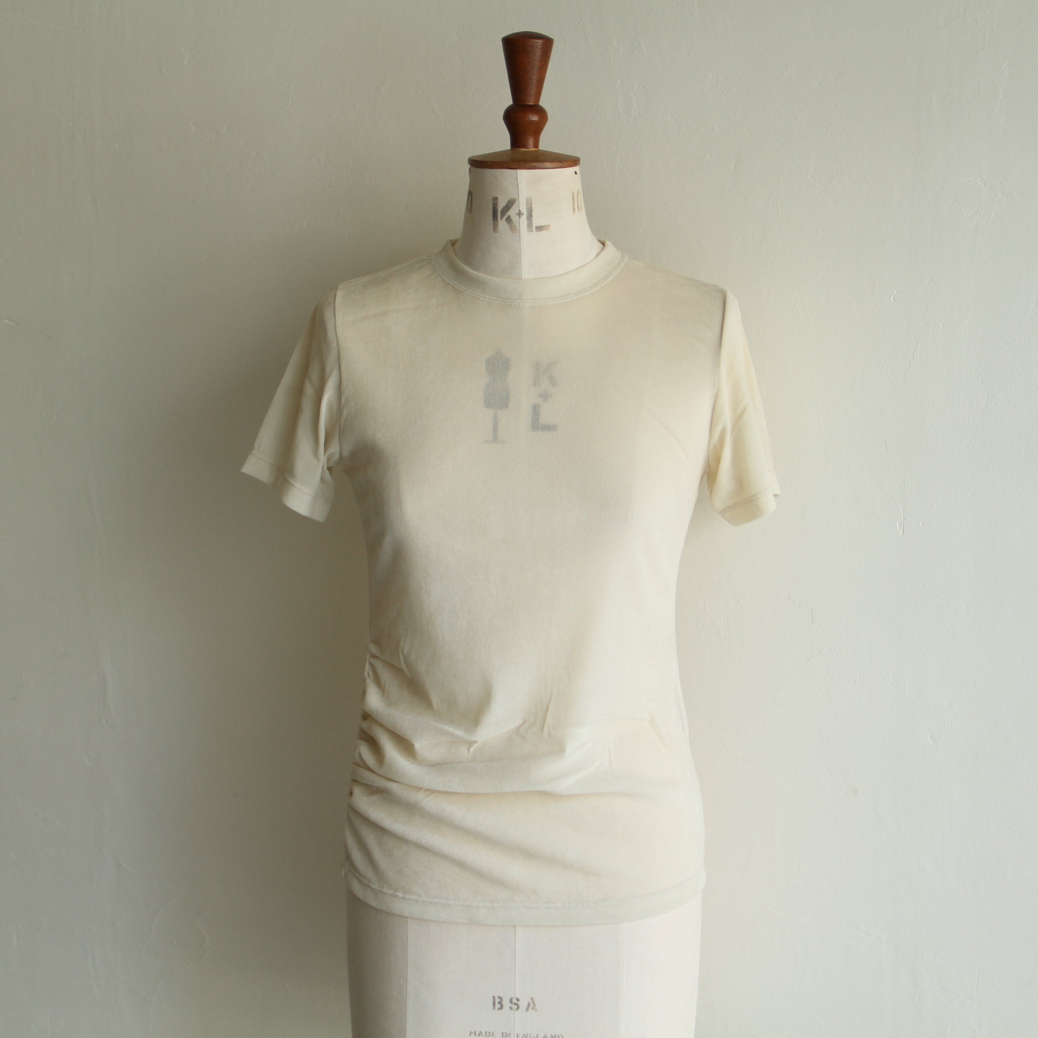PHEENY Sheer velvet flocked tule short sleeve top
