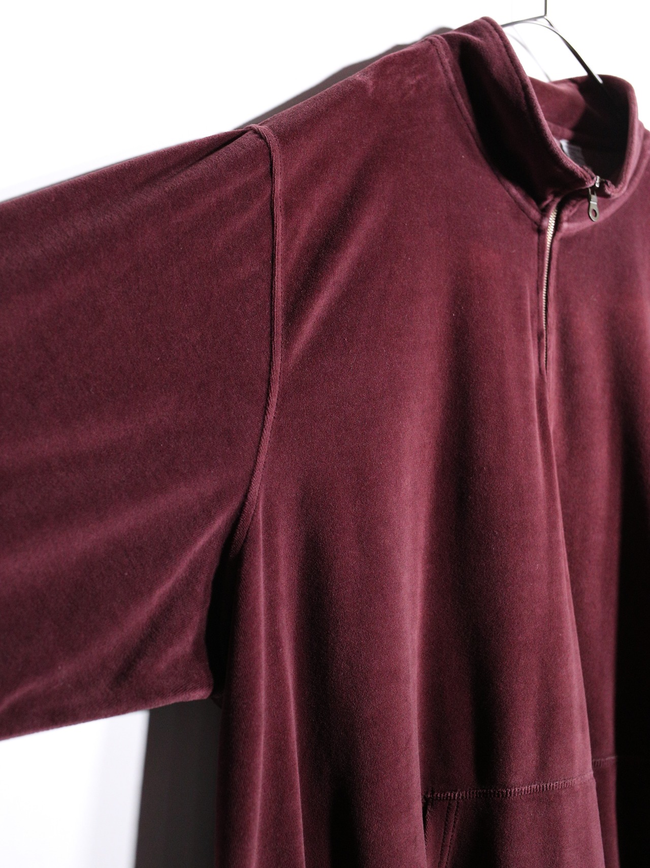 "KING SIZE" XXXL super over silhouette velours half-zip pullover - 11