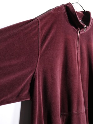 "KING SIZE" XXXL super over silhouette velours half-zip pullover