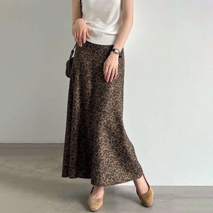 leopard a-line skirt 14742