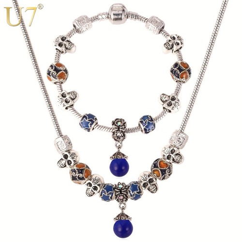 レディース ネックレス ブレスレット ジュエリーセット ビーズ セット チベット シルバー カラー オパール ストーン ボヘミアン 80001344