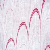 「ラズベリーレッド×グレージュ」〜斜めピーコック柄　〜近江ちぢみ