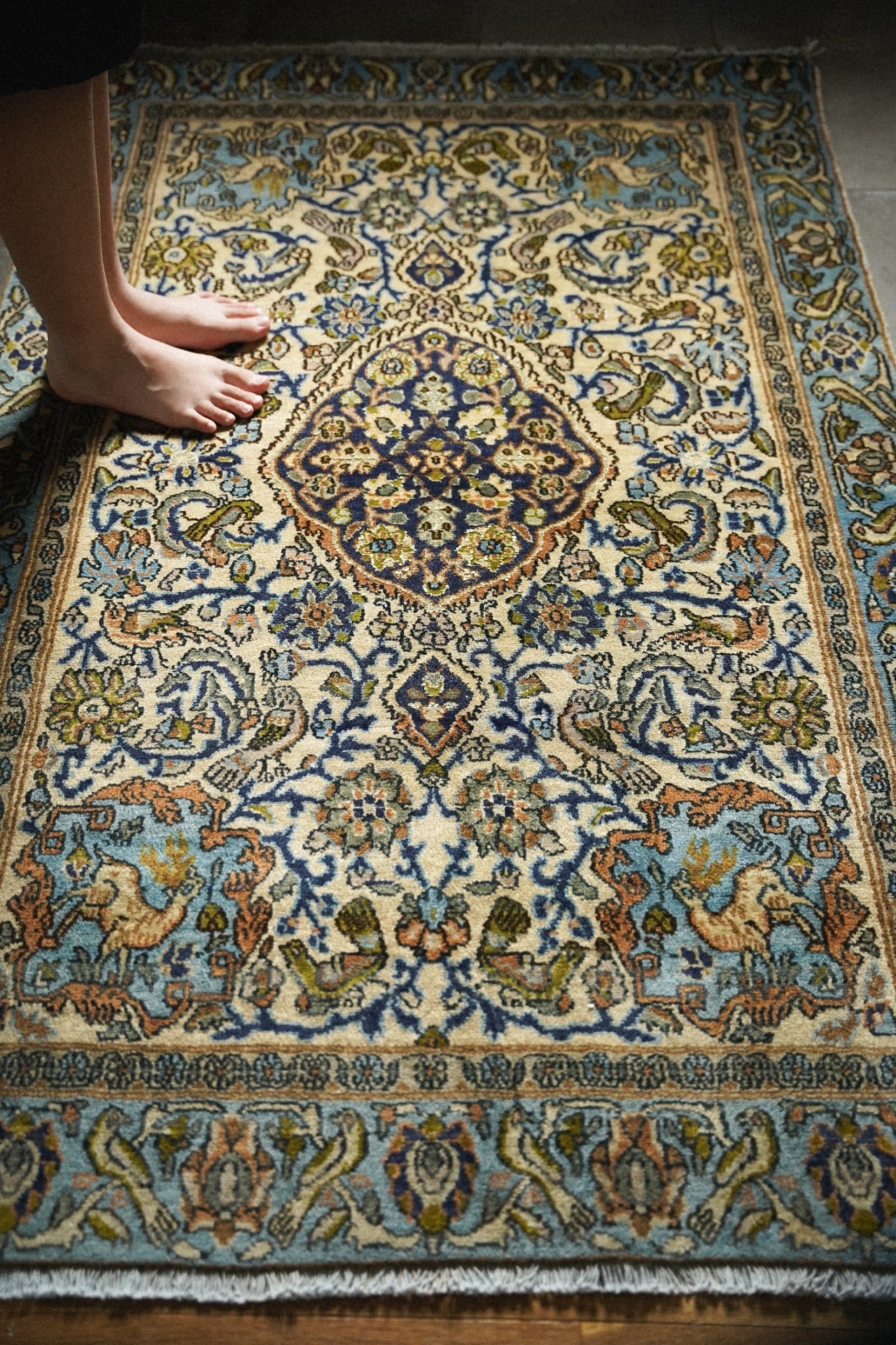 1940-Vintage Persian Tabriz rug