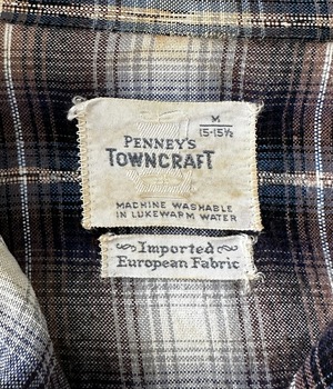-TOWNCRAFT- Vintage 60s M Rayon Ombre Check Shirt
