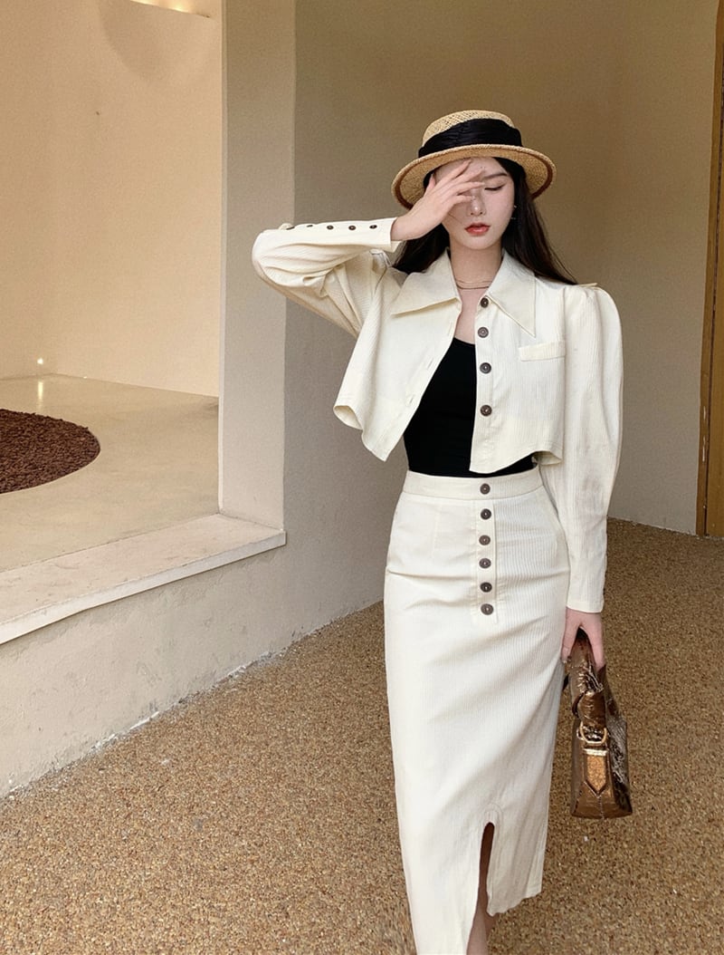 ジャケット 薄手ショートトップス オータム ロング 秋物 ブラックストロベリース20052378885